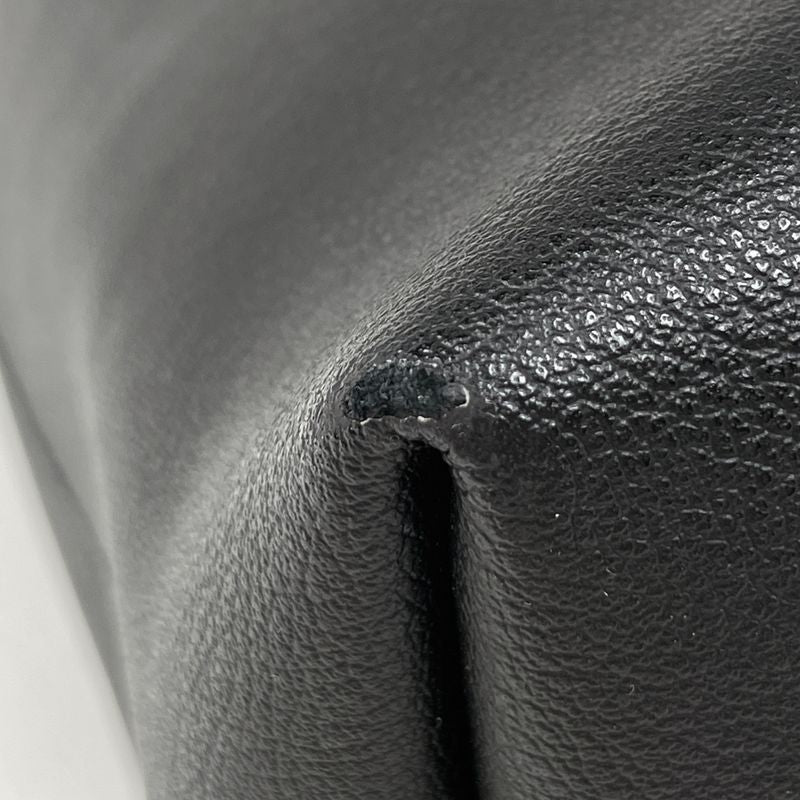 Saint Laurent Logo Tote Shoulder Bag Tote Leather Black Women