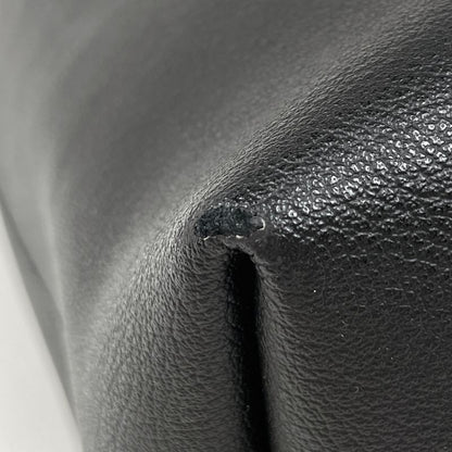 Saint Laurent Logo Tote Shoulder Bag Tote Leather Black Women