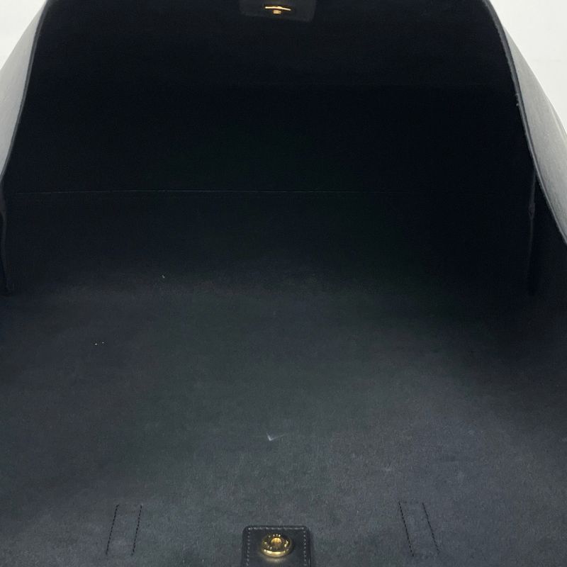 Saint Laurent Logo Tote Shoulder Bag Tote Leather Black Women