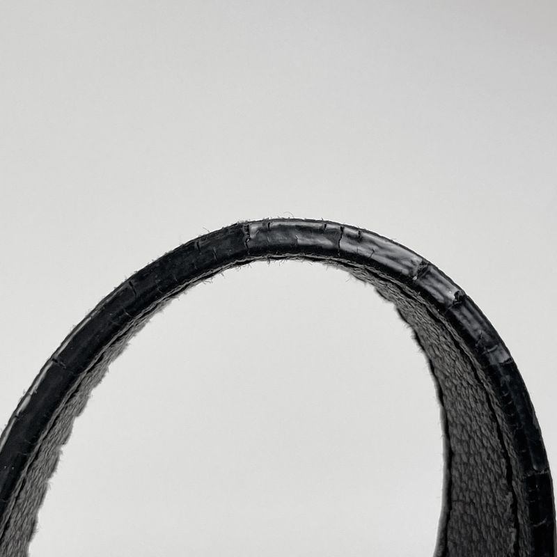 Saint Laurent Logo Tote Shoulder Bag Tote Leather Black Women