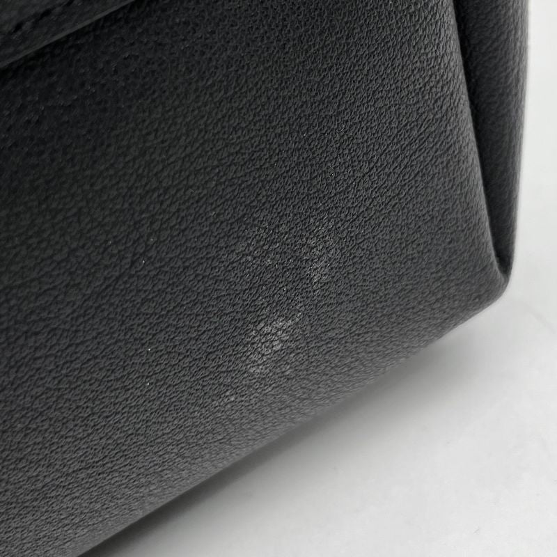 Saint Laurent Logo Tote Shoulder Bag Tote Leather Black Women