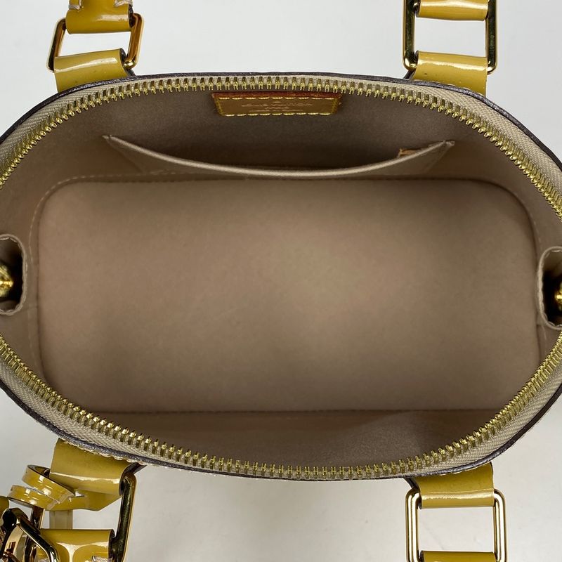 Louis Vuitton Alma BB Enamel 2WAY Shoulder Bag Handbag Monogram Vernis Vert