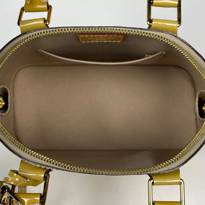 Louis Vuitton Alma BB Enamel 2WAY Shoulder Bag Handbag Monogram Vernis Vert