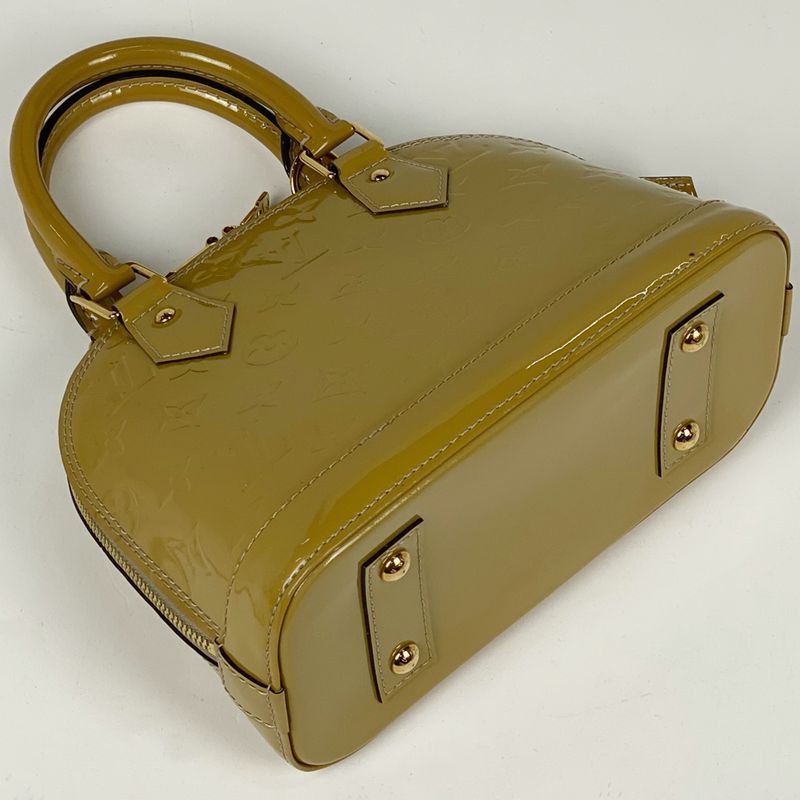 Louis Vuitton Alma BB Enamel 2WAY Shoulder Bag Handbag Monogram Vernis Vert