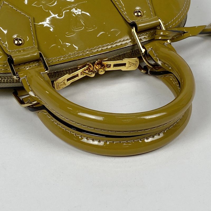 Louis Vuitton Alma BB Enamel 2WAY Shoulder Bag Handbag Monogram Vernis Vert