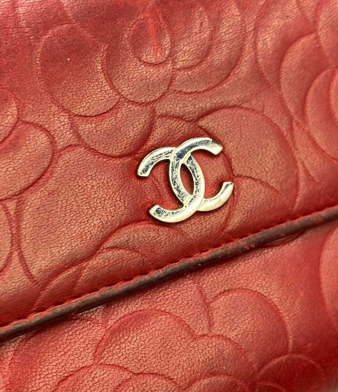 Chanel Long Wallet Camellia Silver Hardware Women Chanel