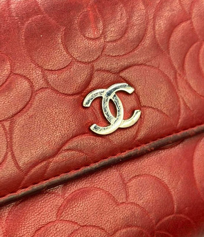 Chanel Long Wallet Camellia Silver Hardware Women Chanel