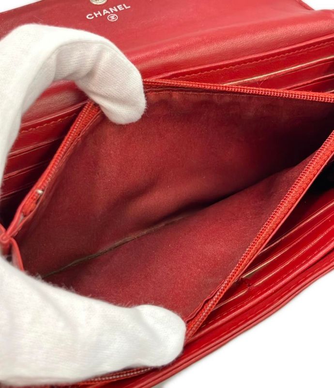 Chanel Long Wallet Camellia Silver Hardware Women Chanel