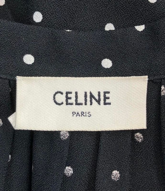 Celine Dotted Short-sleeved Dress Women's SIZE 38 Celine
