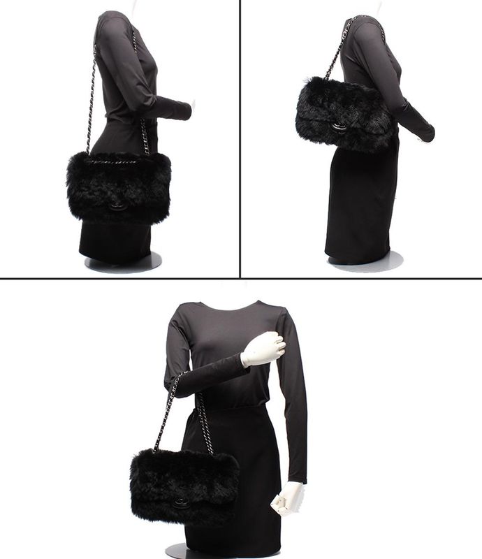 Chanel Chain Shoulder Bag Silver Hardware Fur Matelasse Women's Chanel