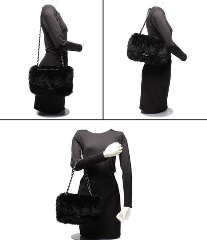 Chanel Chain Shoulder Bag Silver Hardware Fur Matelasse Women's Chanel