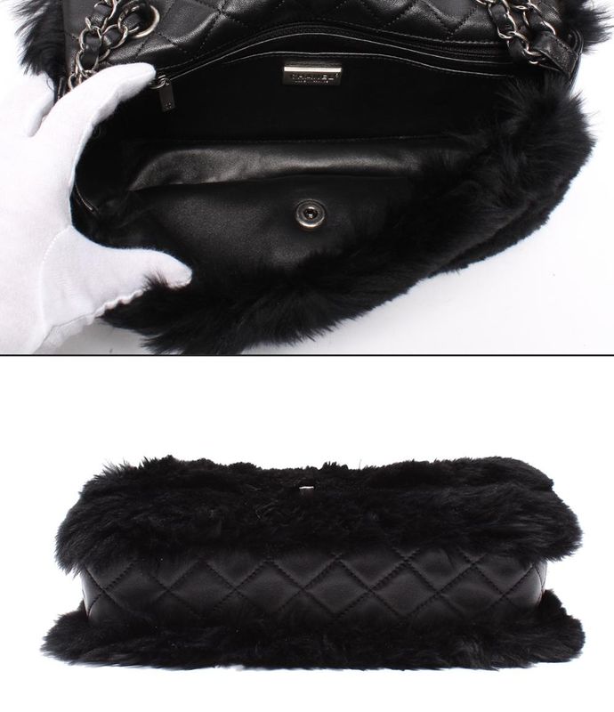 Chanel Chain Shoulder Bag Silver Hardware Fur Matelasse Women's Chanel
