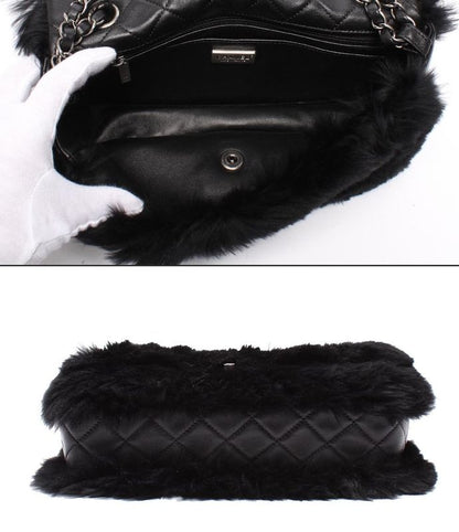 Chanel Chain Shoulder Bag Silver Hardware Fur Matelasse Women's Chanel