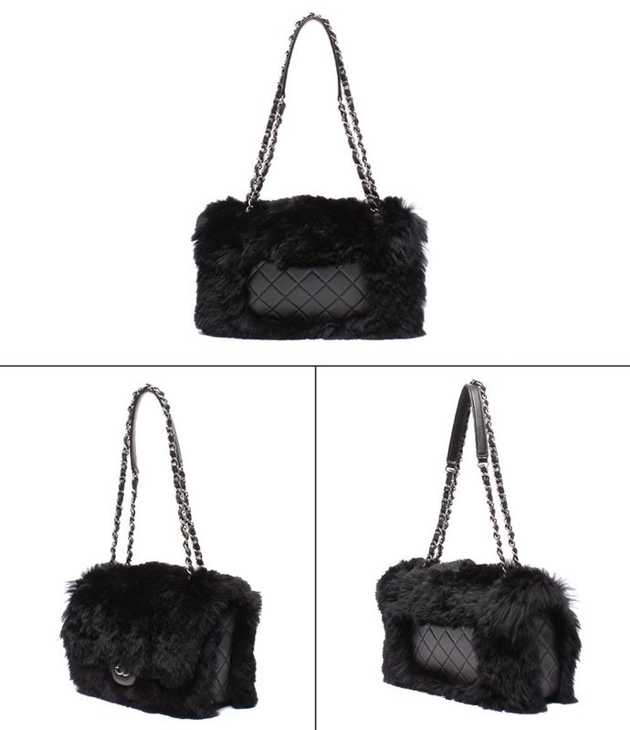 Chanel Chain Shoulder Bag Silver Hardware Fur Matelasse Women's Chanel