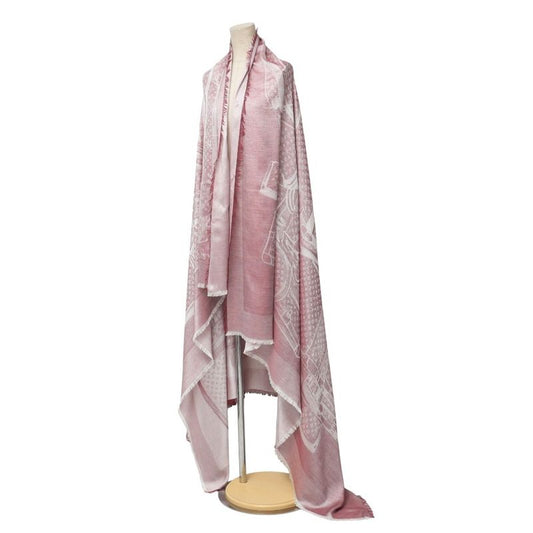 Louis Vuitton Shawl Monogram Steamer Silk And Cashmere Large Fringe Scarf