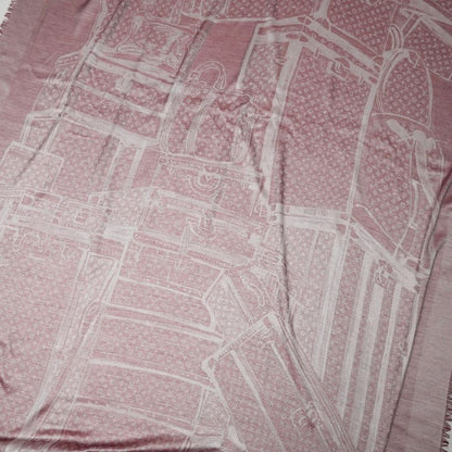 Louis Vuitton Shawl Monogram Steamer Silk And Cashmere Large Fringe Scarf