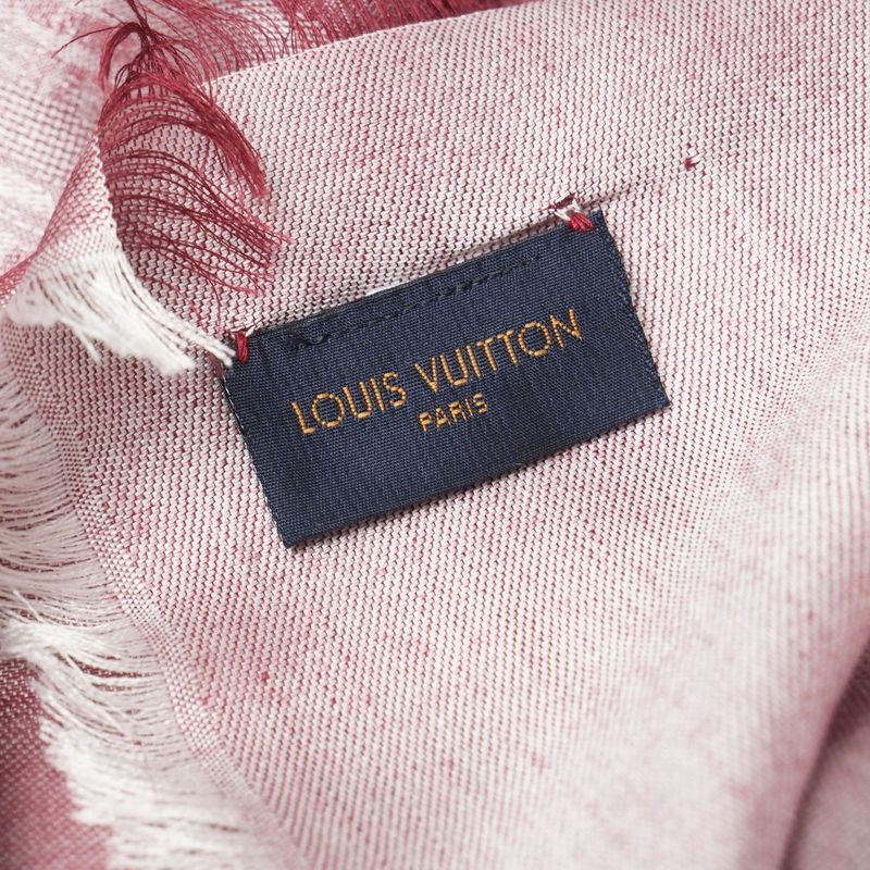 Louis Vuitton Shawl Monogram Steamer Silk And Cashmere Large Fringe Scarf
