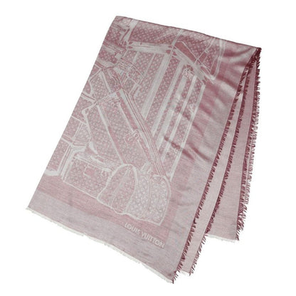 Louis Vuitton Shawl Monogram Steamer Silk And Cashmere Large Fringe Scarf