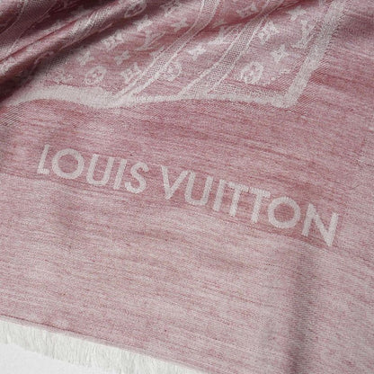 Louis Vuitton Shawl Monogram Steamer Silk And Cashmere Large Fringe Scarf