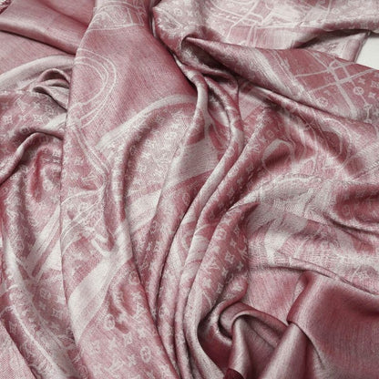 Louis Vuitton Shawl Monogram Steamer Silk And Cashmere Large Fringe Scarf