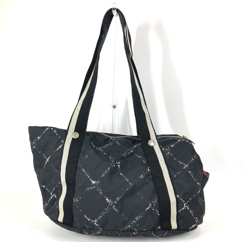 Chanel Shoulder Bag Pet Bag Nylon Black