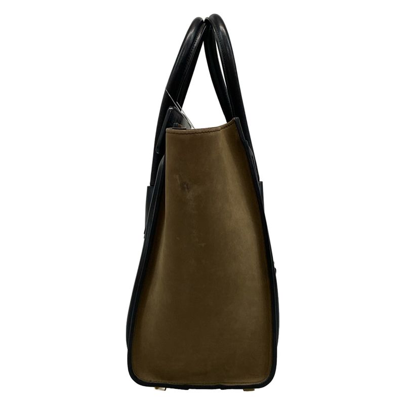 Celine Handbag Luggage Micro Shopper Gray X Khaki X Black