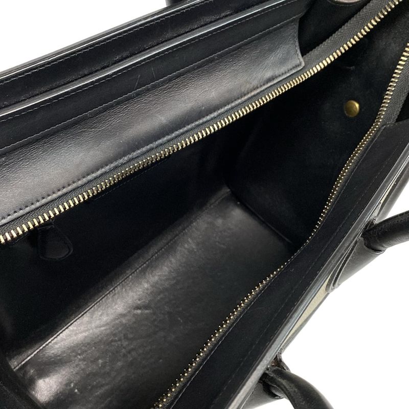 Celine Handbag Luggage Micro Shopper Gray X Khaki X Black