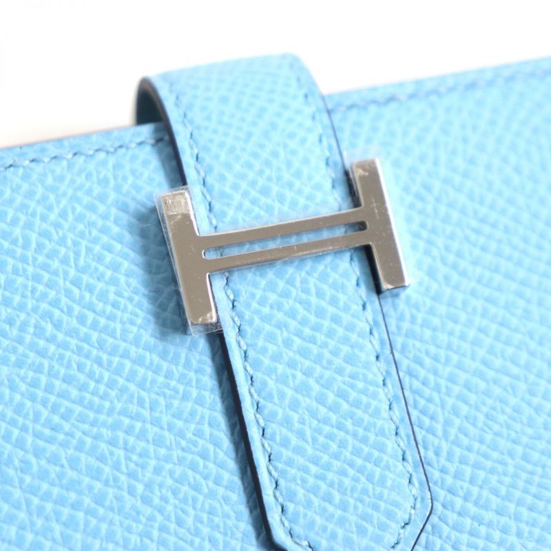  Hermes Bearn Souffle Bicolor Vaux Epson Leather Wallet / Bifold Long Wallet