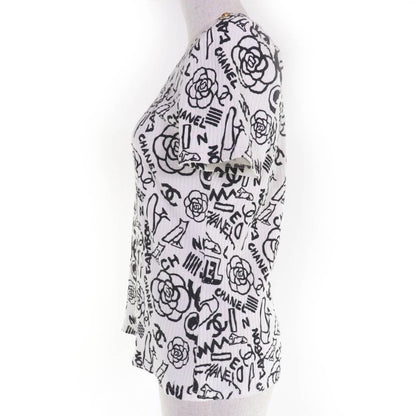 CHANEL 19A P61888v47215 Gold Button Coco Mark Camelia Logo Graffiti Short