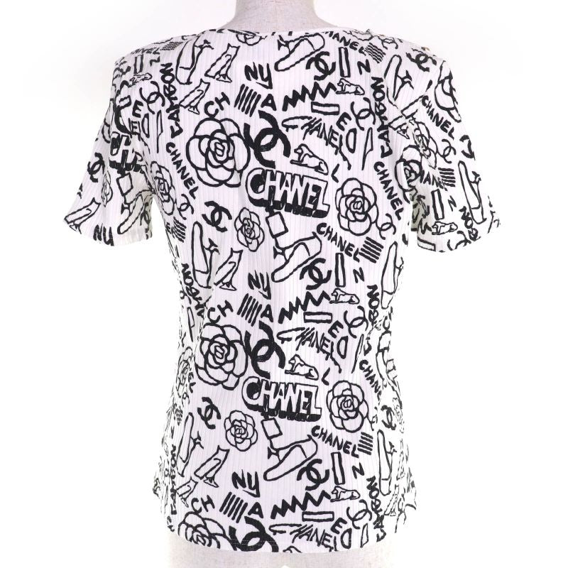 CHANEL 19A P61888v47215 Gold Button Coco Mark Camelia Logo Graffiti Short