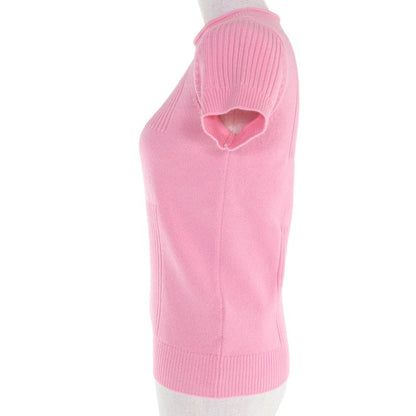 Hermes 21AW 100% Cashmere Short Sleeve Knit With H Logo Design Short Sleeve