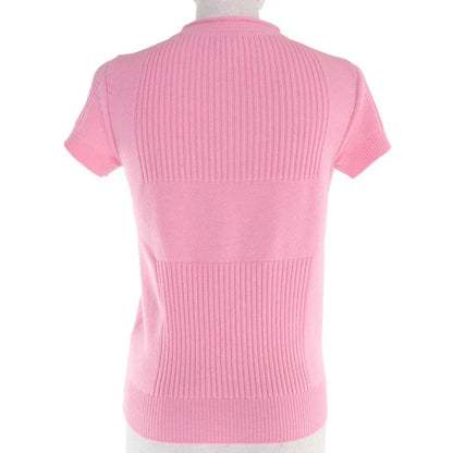 Hermes 21AW 100% Cashmere Short Sleeve Knit With H Logo Design Short Sleeve