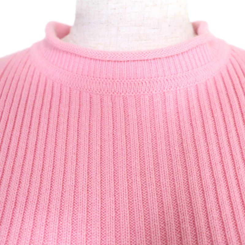 Hermes 21AW 100% Cashmere Short Sleeve Knit With H Logo Design Short Sleeve