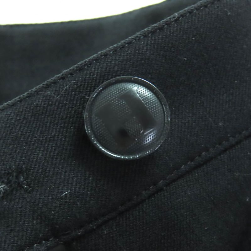 Hermes Vintage Wool H Button Long Tight Skirt Black 40 Made In France Genuine