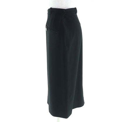 Hermes Vintage Wool H Button Long Tight Skirt Black 40 Made In France Genuine