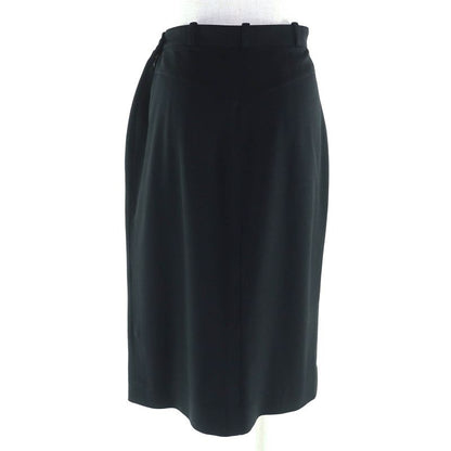 Hermes Vintage Wool H Button Long Tight Skirt Black 40 Made In France Genuine