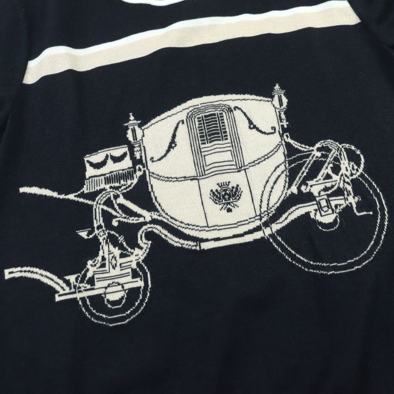 Hermes 23SS 3e2800d7 Ex-libris Cashmere Silk Twill Raine Carriage Print Short