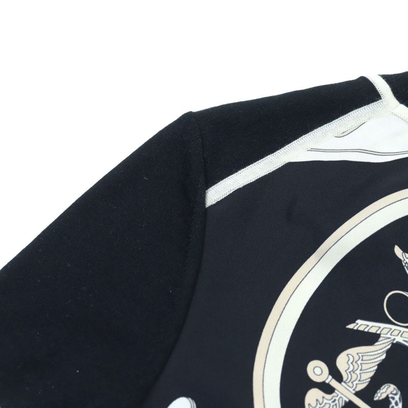 Hermes 23SS 3e2800d7 Ex-libris Cashmere Silk Twill Raine Carriage Print Short