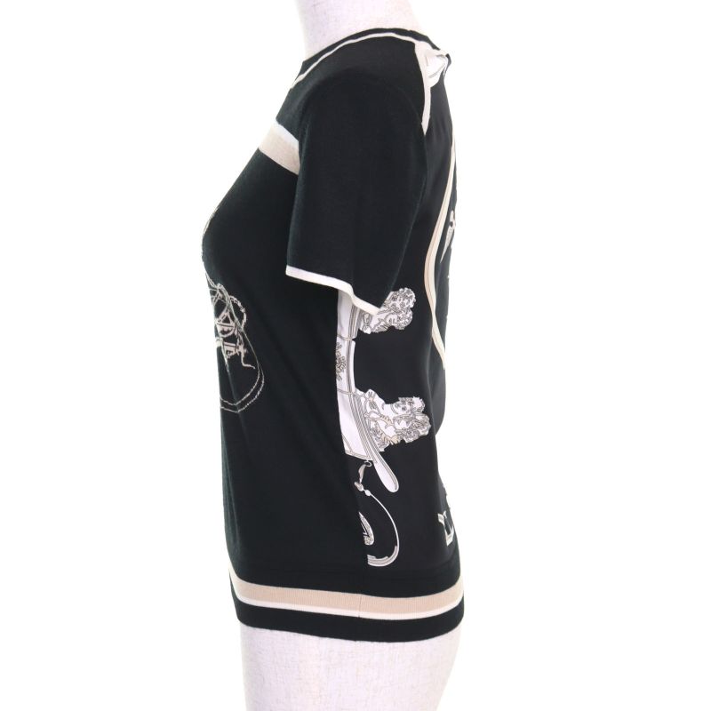 Hermes 23SS 3e2800d7 Ex-libris Cashmere Silk Twill Raine Carriage Print Short