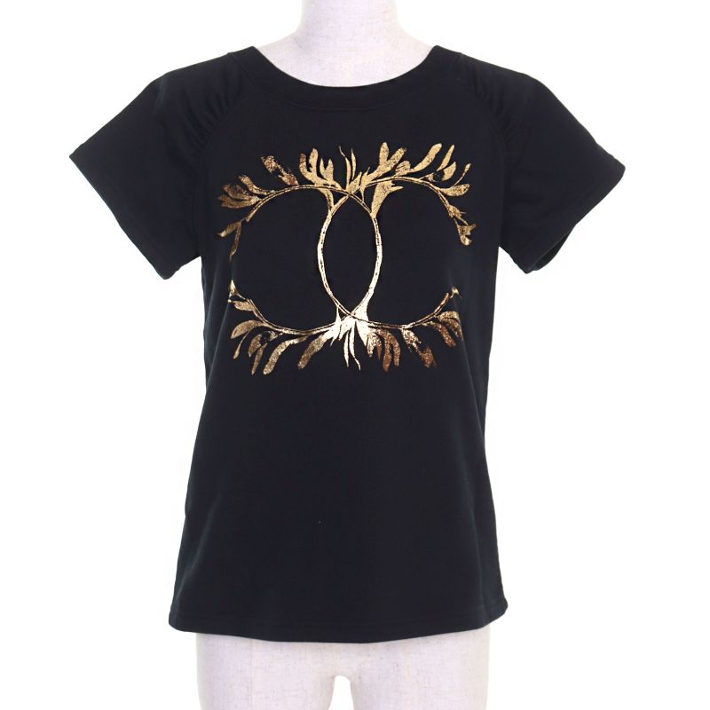 CHANEL P57840 100% Cotton Raglan Sleeve Crew Neck Sweatshirt Top With Coco Mark