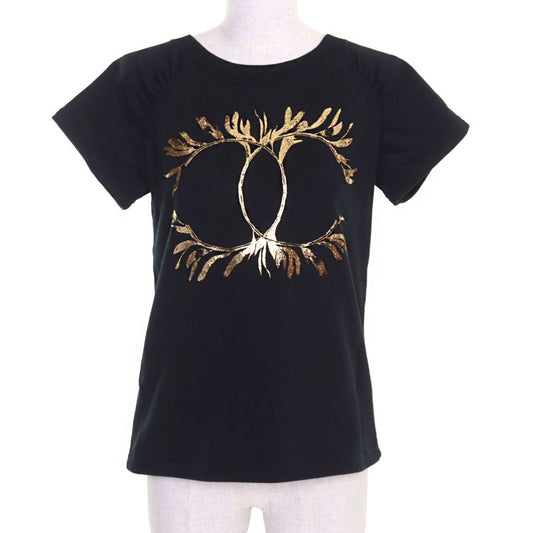 CHANEL P57840 100% Cotton Raglan Sleeve Crew Neck Sweatshirt Top With Coco Mark