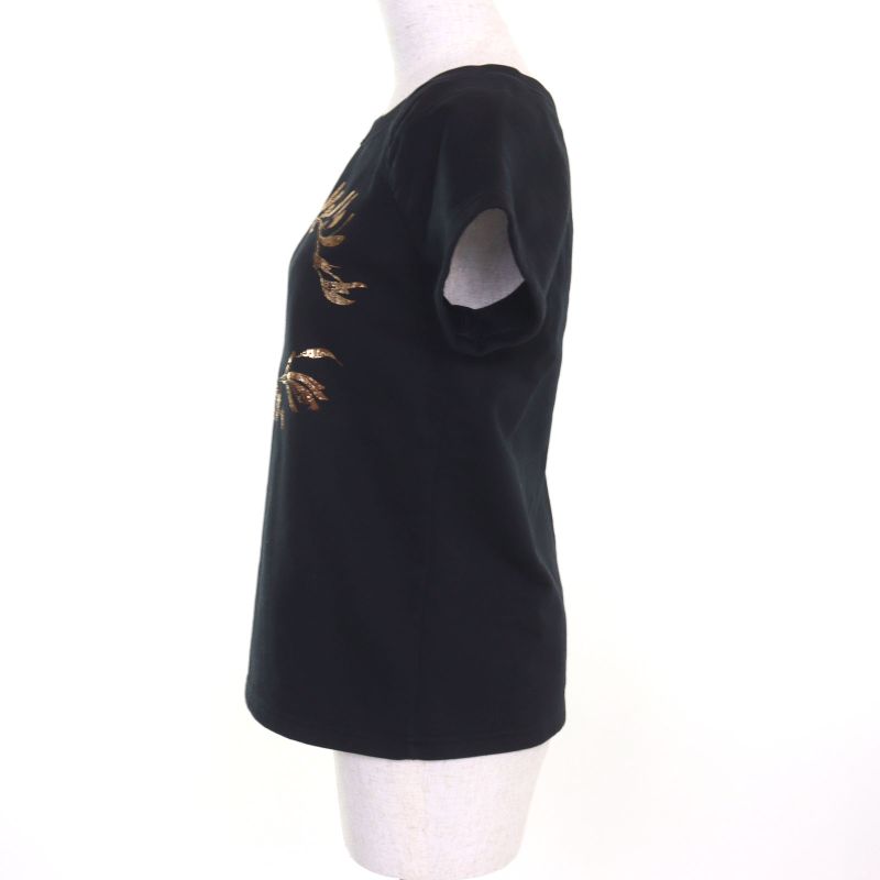 CHANEL P57840 100% Cotton Raglan Sleeve Crew Neck Sweatshirt Top With Coco Mark