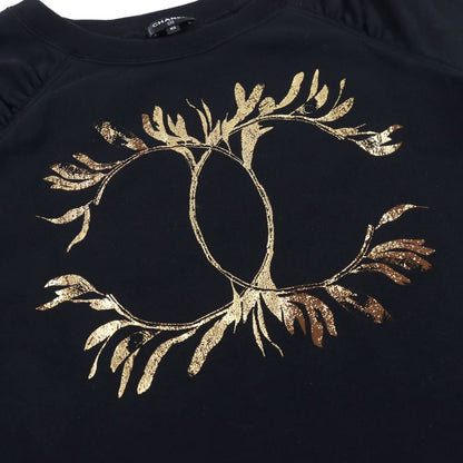 CHANEL P57840 100% Cotton Raglan Sleeve Crew Neck Sweatshirt Top With Coco Mark