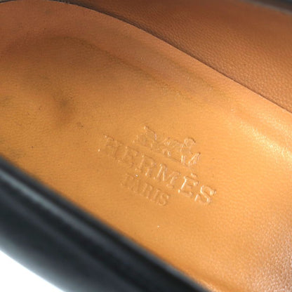Hermes Gold Hardware Kelly Buckle Leather Shoes Loafers Black 40.5 Made In