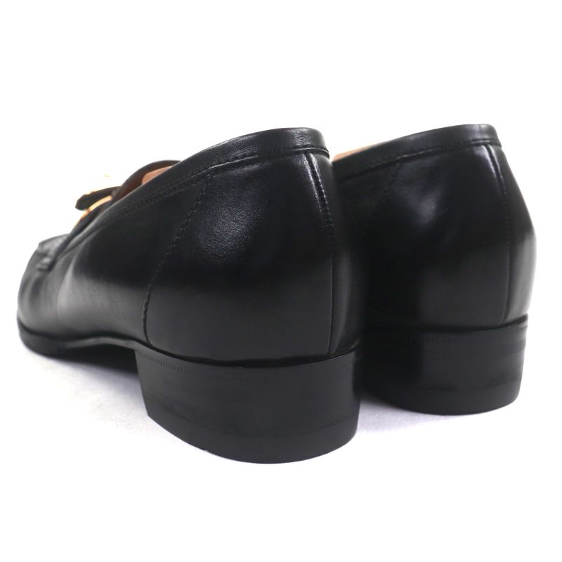 Hermes Gold Hardware Kelly Buckle Leather Shoes Loafers Black 40.5 Made In