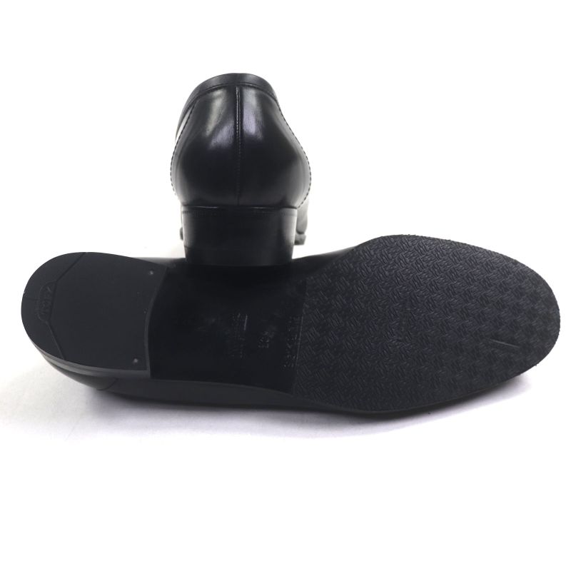 Hermes Gold Hardware Kelly Buckle Leather Shoes Loafers Black 40.5 Made In