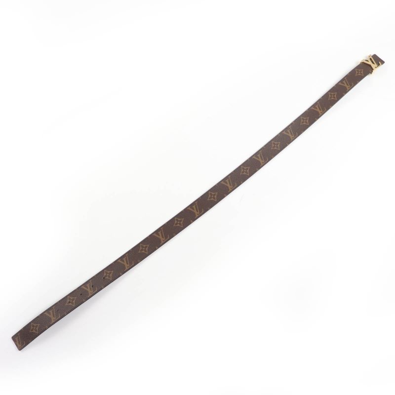 Louis Vuitton M0565 Monogram Canvas LV Initials Reversible Leather Belt Brown