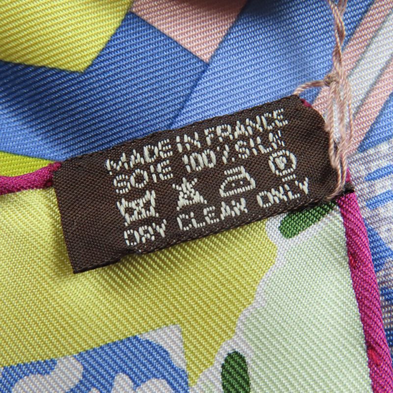 Hermes Carre 90 Ex-libris EN Kimonos Ex-libris Silk Lavande/tilleul/vieux ROSE