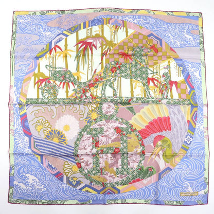 Hermes Carre 90 Ex-libris EN Kimonos Ex-libris Silk Lavande/tilleul/vieux ROSE