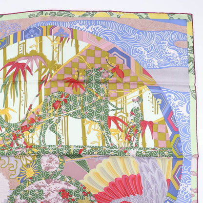 Hermes Carre 90 Ex-libris EN Kimonos Ex-libris Silk Lavande/tilleul/vieux ROSE